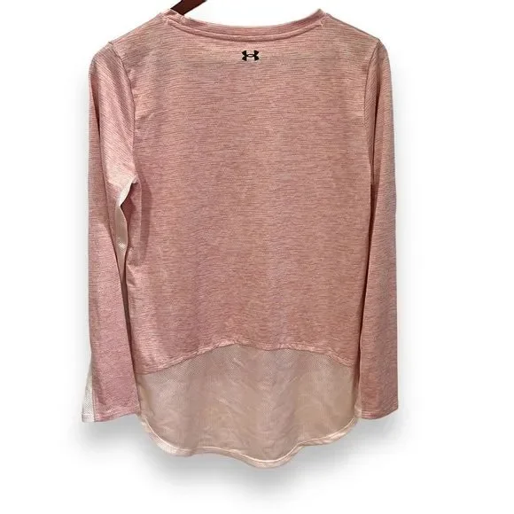 under armour pale pink long sleeve crew neck top size medium - Picture 2 of 13